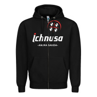 Black ichnusa Zipper Hoodie - ArtChic