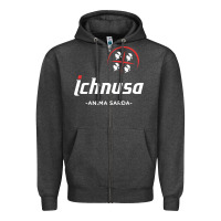 Charcoal Heather ichnusa Zipper Hoodie - ArtChic