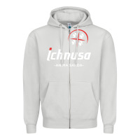 Dove Grey ichnusa Zipper Hoodie - ArtChic