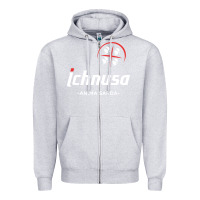Heather Grey ichnusa Zipper Hoodie - ArtChic