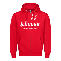 Red ichnusa Zipper Hoodie - ArtChic