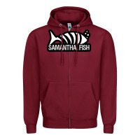 Burgundy SAMANTHA FISH MUSIC ARTWORK Essential Zipper Hoodie - ArtChic