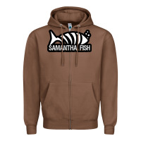 Chestnut SAMANTHA FISH MUSIC ARTWORK Essential Zipper Hoodie - ArtChic