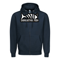 Navy SAMANTHA FISH MUSIC ARTWORK Essential Zipper Hoodie - ArtChic