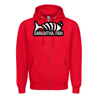 Red SAMANTHA FISH MUSIC ARTWORK Essential Zipper Hoodie - ArtChic