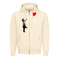 Sandshell banksy girl with balloon Zipper Hoodie - ArtChic