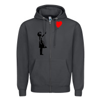 Smoke banksy girl with balloon Zipper Hoodie - ArtChic