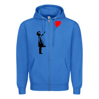 True Royal banksy girl with balloon Zipper Hoodie - ArtChic