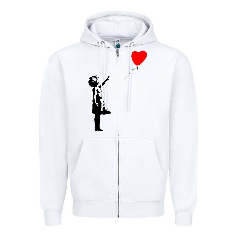 Banksy Girl With Balloon Zipper Hoodie by ArtChic | Teevron