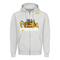 Dove Grey bulldozercat 1 Zipper Hoodie - ArtChic