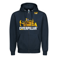 Navy bulldozercat 1 Zipper Hoodie - ArtChic