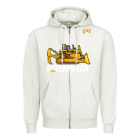 Oatmeal Heather bulldozercat 1 Zipper Hoodie - ArtChic