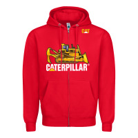 Red bulldozercat 1 Zipper Hoodie - ArtChic