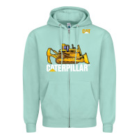 Seafoam bulldozercat 1 Zipper Hoodie - ArtChic