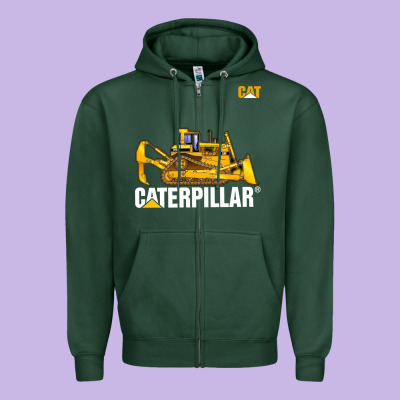 Bulldozercat 1 Zipper Hoodie Designed By Artchic
