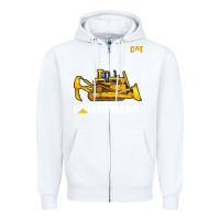 White bulldozercat 1 Zipper Hoodie - ArtChic