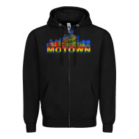 Black MOTOWN Zipper Hoodie - ArtChic
