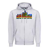 Heather Grey MOTOWN Zipper Hoodie - ArtChic