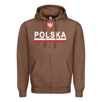 Chestnut Sporty Polska Flag And Emblem Polish Coat Of Arms Pullover Hoodie Zipper Hoodie - ArtChic