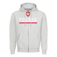 Dove Grey Sporty Polska Flag And Emblem Polish Coat Of Arms Pullover Hoodie Zipper Hoodie - ArtChic