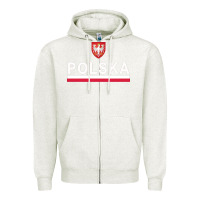 Oatmeal Heather Sporty Polska Flag And Emblem Polish Coat Of Arms Pullover Hoodie Zipper Hoodie - ArtChic