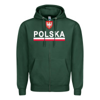 Sports Green Sporty Polska Flag And Emblem Polish Coat Of Arms Pullover Hoodie Zipper Hoodie - ArtChic