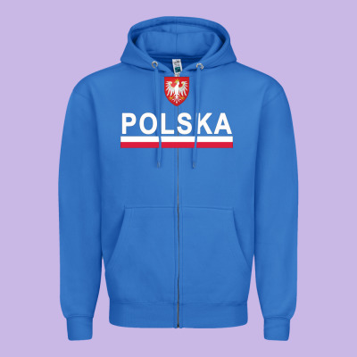Sporty Polska Flag And Emblem Polish Coat Of Arms Pullover Hoodie Zipper Hoodie Designed By Artchic