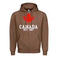 Chestnut vintage canada est.1867 maple leaf canadian flag r Zipper Hoodie - ArtChic