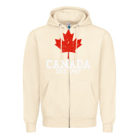 Sandshell vintage canada est.1867 maple leaf canadian flag r Zipper Hoodie - ArtChic