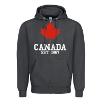 Smoke vintage canada est.1867 maple leaf canadian flag r Zipper Hoodie - ArtChic