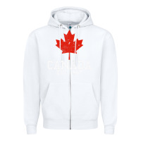 White vintage canada est.1867 maple leaf canadian flag r Zipper Hoodie - ArtChic