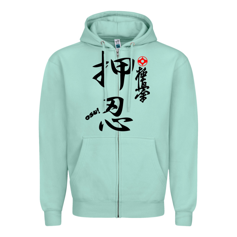 Karate Kyokushin Osu Kanji Zipper Hoodie by ArtChic | Teevron