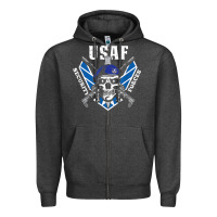 Charcoal Heather US Air Force Security Forces Zipper Hoodie - ArtChic