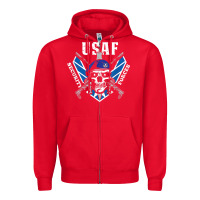 Red US Air Force Security Forces Zipper Hoodie - ArtChic