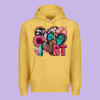 Rt Respiratory Therapist Hearts Premium Hoodie Designed By Jasminsmagicworld