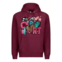 Burgundy rt respiratory therapist hearts Premium Hoodie - Jasminsmagicworld