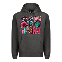 Charcoal Heather rt respiratory therapist hearts Premium Hoodie - Jasminsmagicworld
