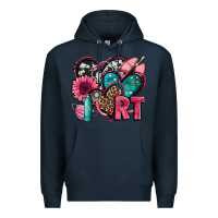 Navy rt respiratory therapist hearts Premium Hoodie - Jasminsmagicworld