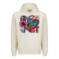 Oatmeal Heather rt respiratory therapist hearts Premium Hoodie - Jasminsmagicworld