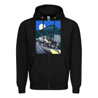 Black initial d poster hipster Zipper Hoodie - ArtChic