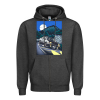 Charcoal Heather initial d poster hipster Zipper Hoodie - ArtChic