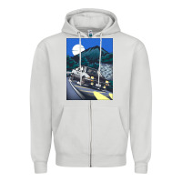 Dove Grey initial d poster hipster Zipper Hoodie - ArtChic