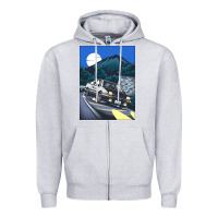 Heather Grey initial d poster hipster Zipper Hoodie - ArtChic