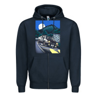 Navy initial d poster hipster Zipper Hoodie - ArtChic