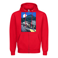 Red initial d poster hipster Zipper Hoodie - ArtChic