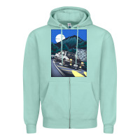 Seafoam initial d poster hipster Zipper Hoodie - ArtChic