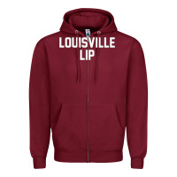 Burgundy louisville lip Zipper Hoodie - ArtChic