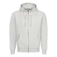 Dove Grey louisville lip Zipper Hoodie - ArtChic