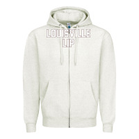 Oatmeal Heather louisville lip Zipper Hoodie - ArtChic