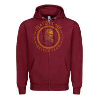 Burgundy platos cave rescue team ancient greek philosophy p Zipper Hoodie - ArtChic